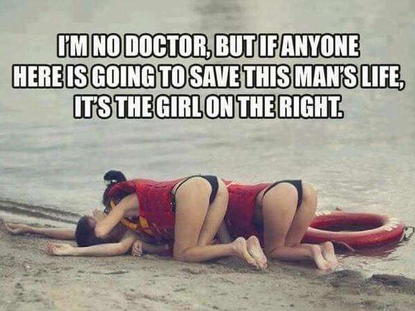 If anyone gonna save this man's life it's the girl on the right.