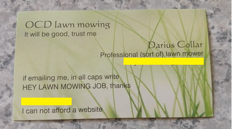This guys business card