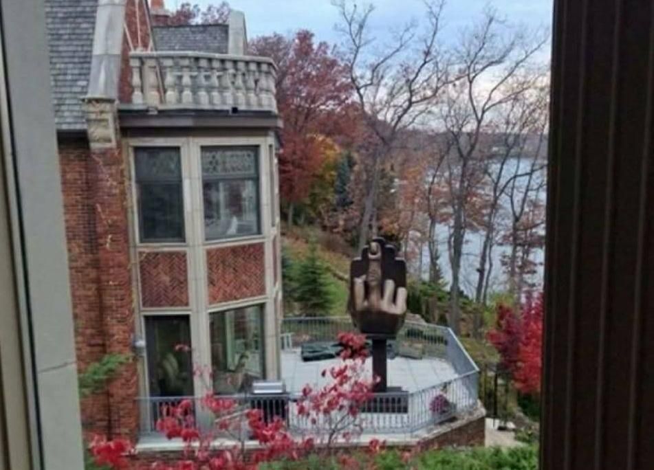 In 2013 a man brought a house next to his ex-wife ,just so he could install this huge middle finger ,that she can see from her window ..