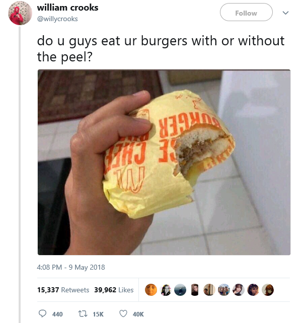Can i have uuuuuhhhhhh peeless burger?