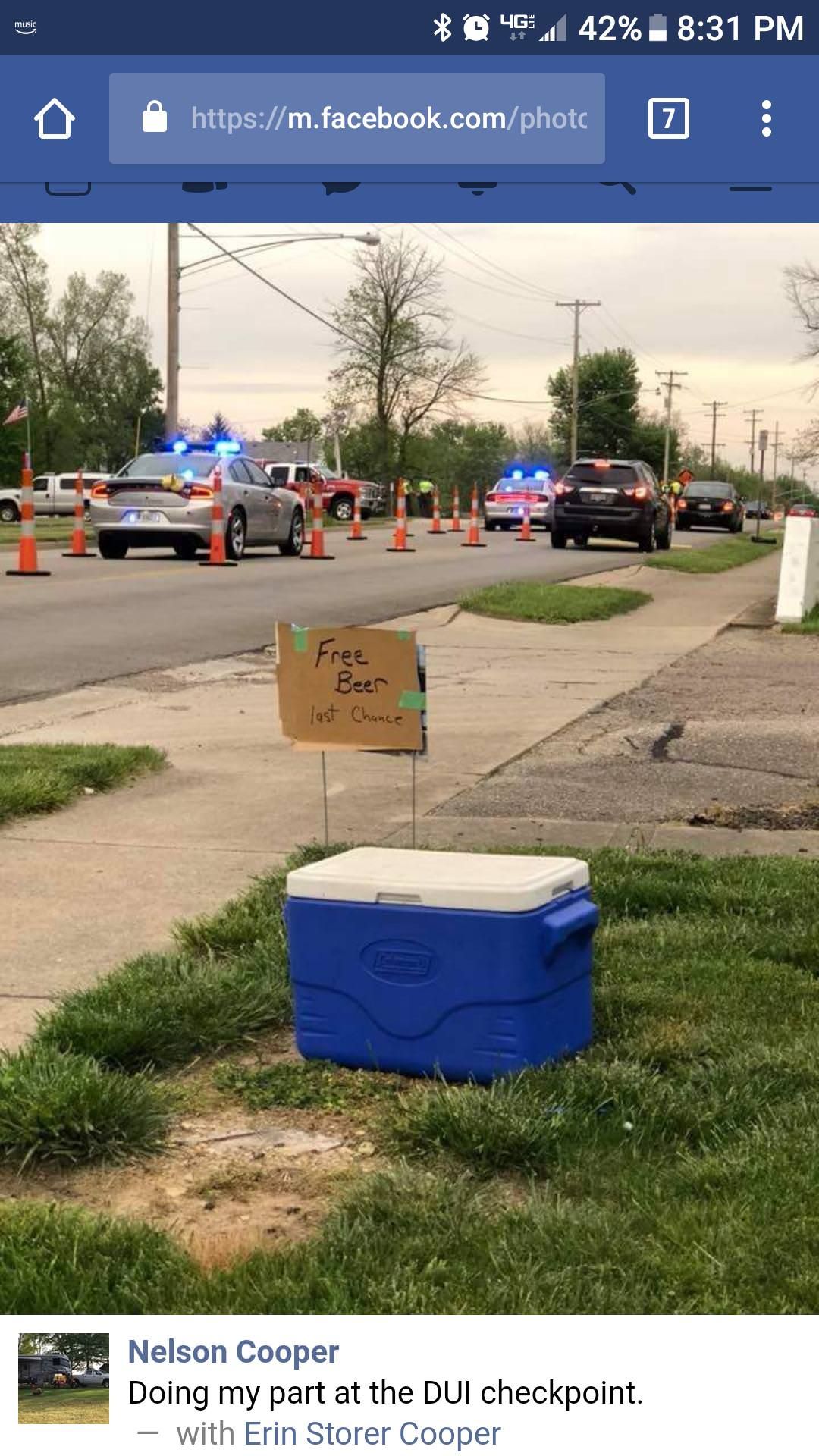Buddy has a DUI check point in front of his house tonight