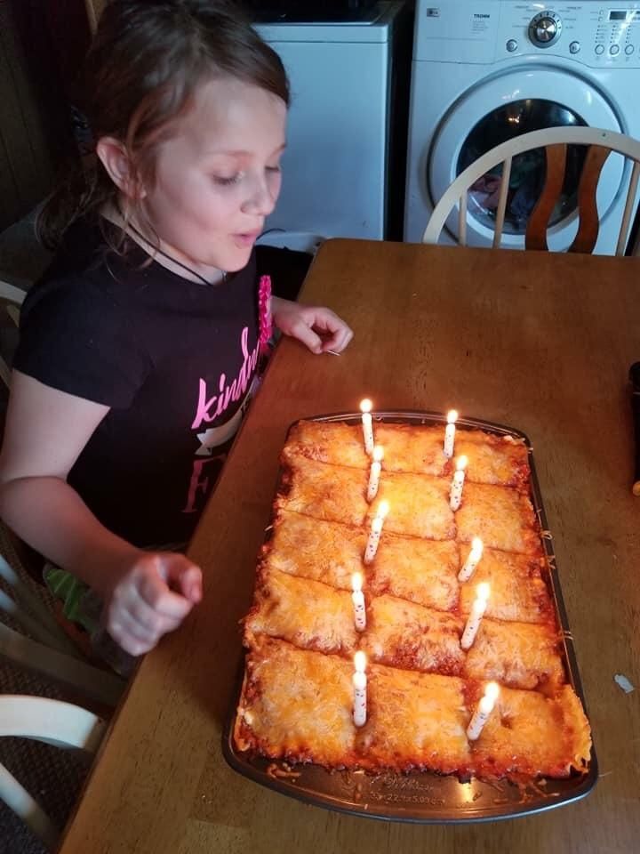 For her tenth birthday, my daughter wanted lasagna. Sure thing kid