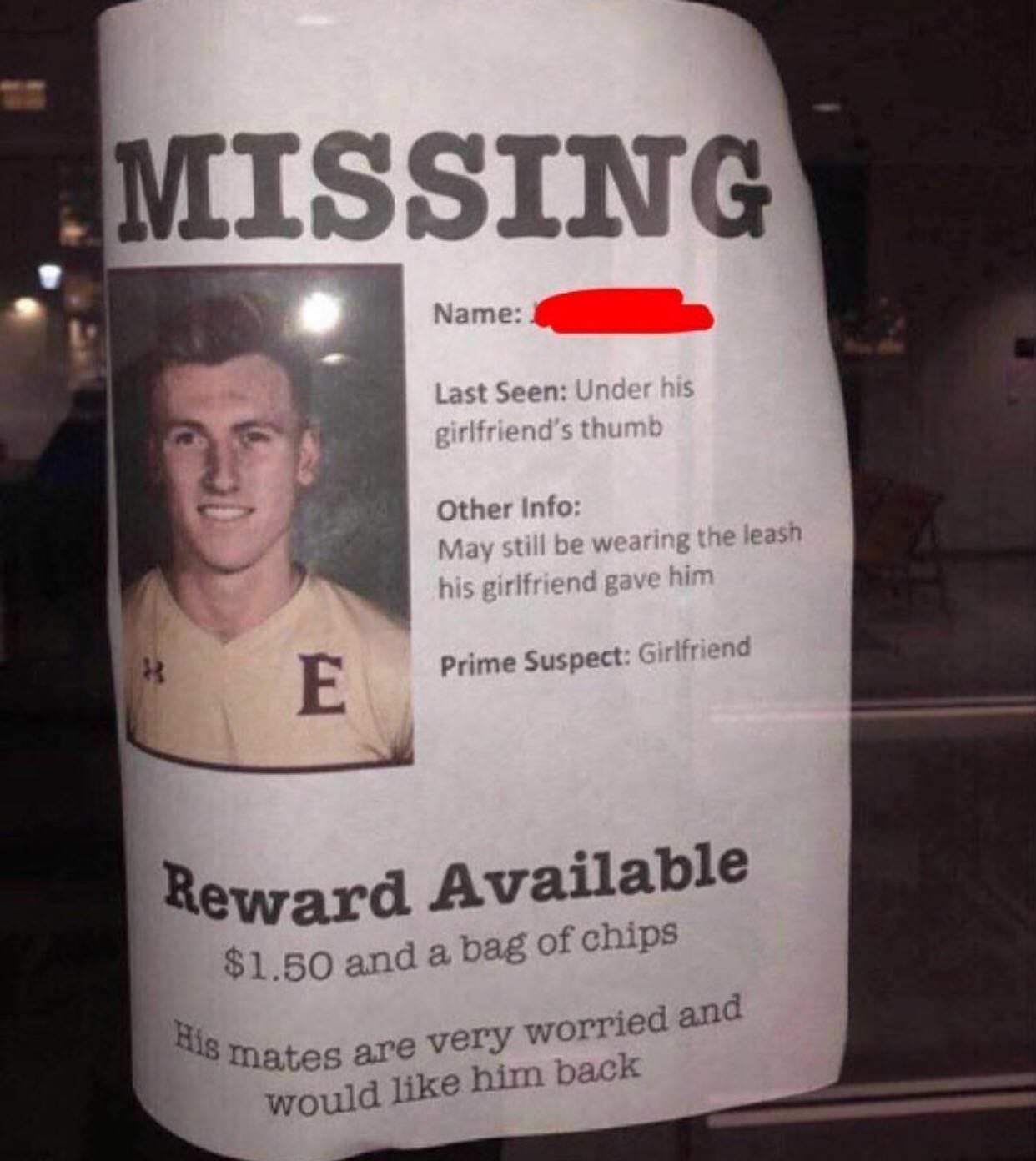 Let’s get him back before Saturday, because those are for the boys.