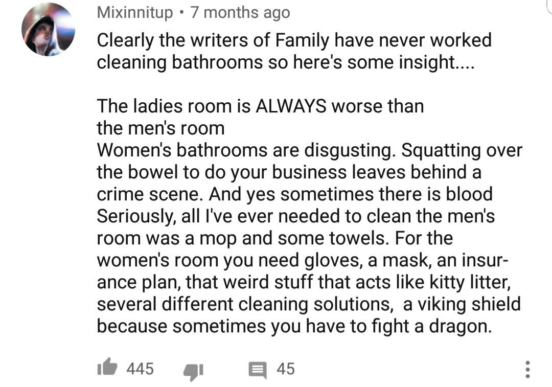 TIL women's bathrooms are shittier than men's.