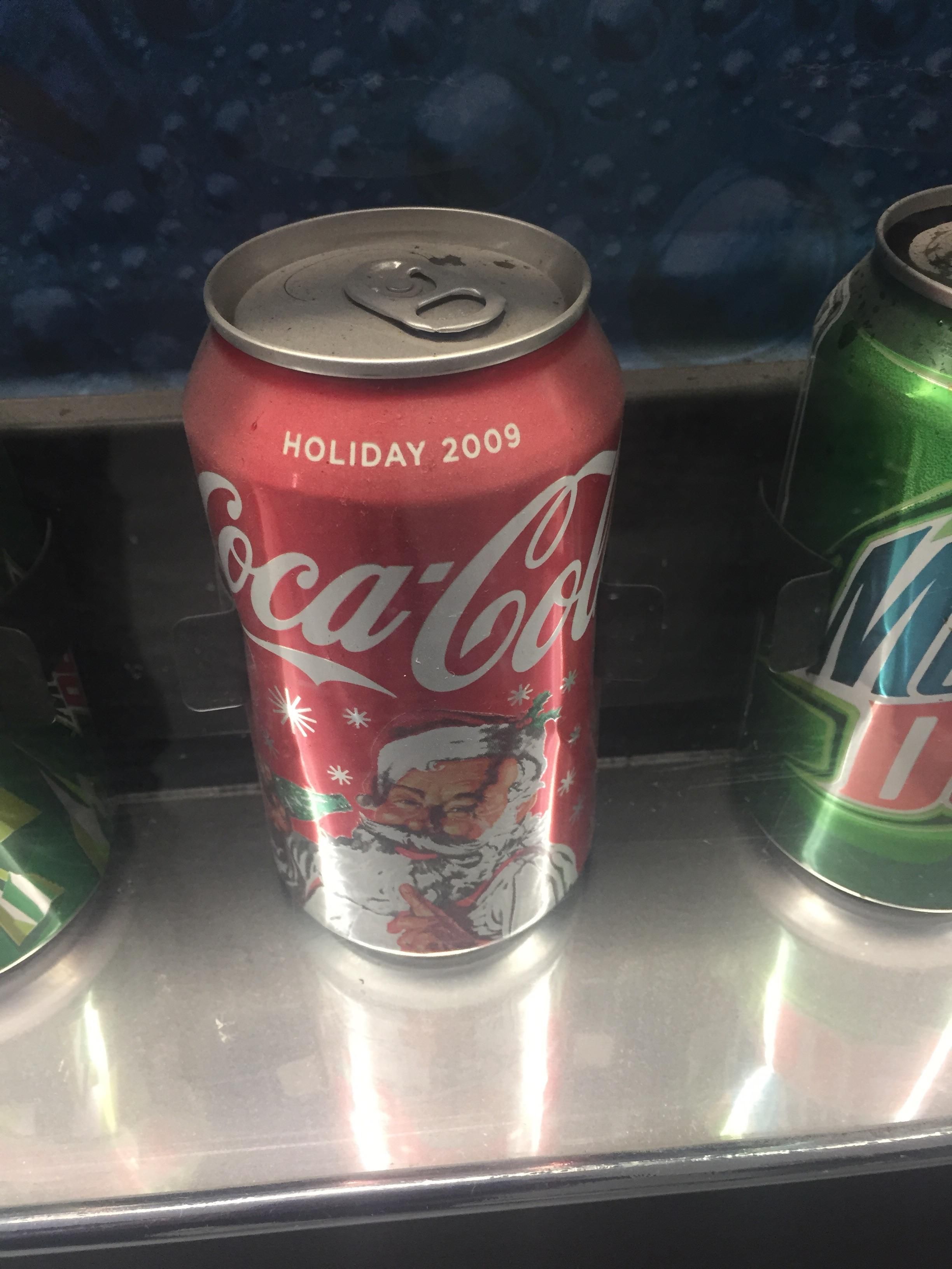 This coke I saw on display in this vending machine may need to be changed.