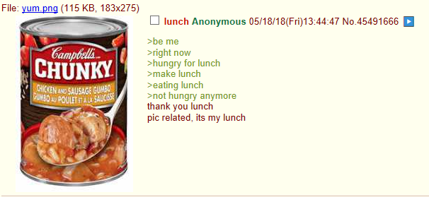 Anon has lunch