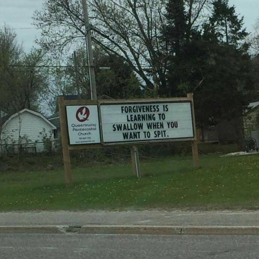 Church sign by my parents place made me do a double take