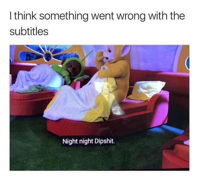 Night night dipshit