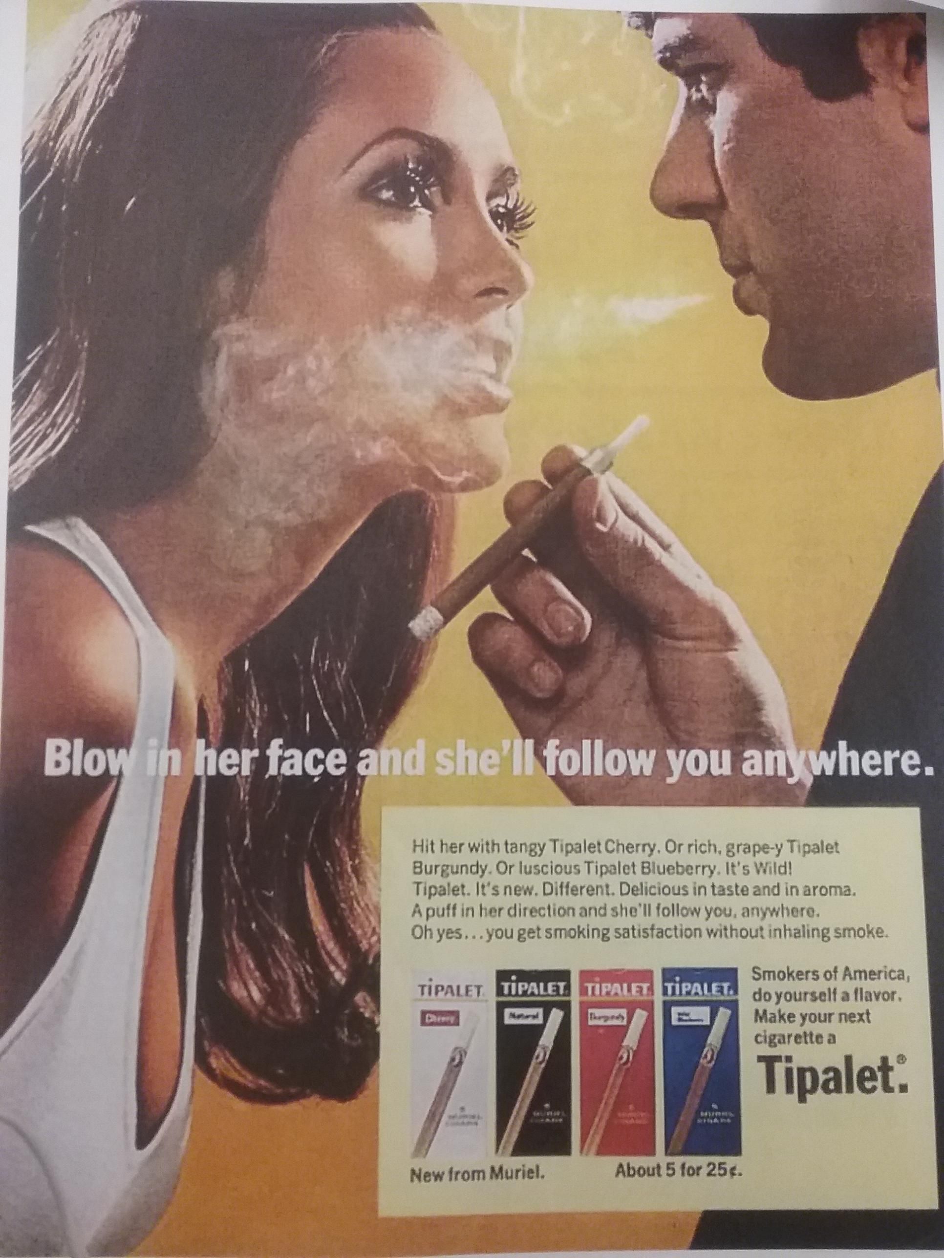 We were looking at smoking ads today in class and this little gem popped up.