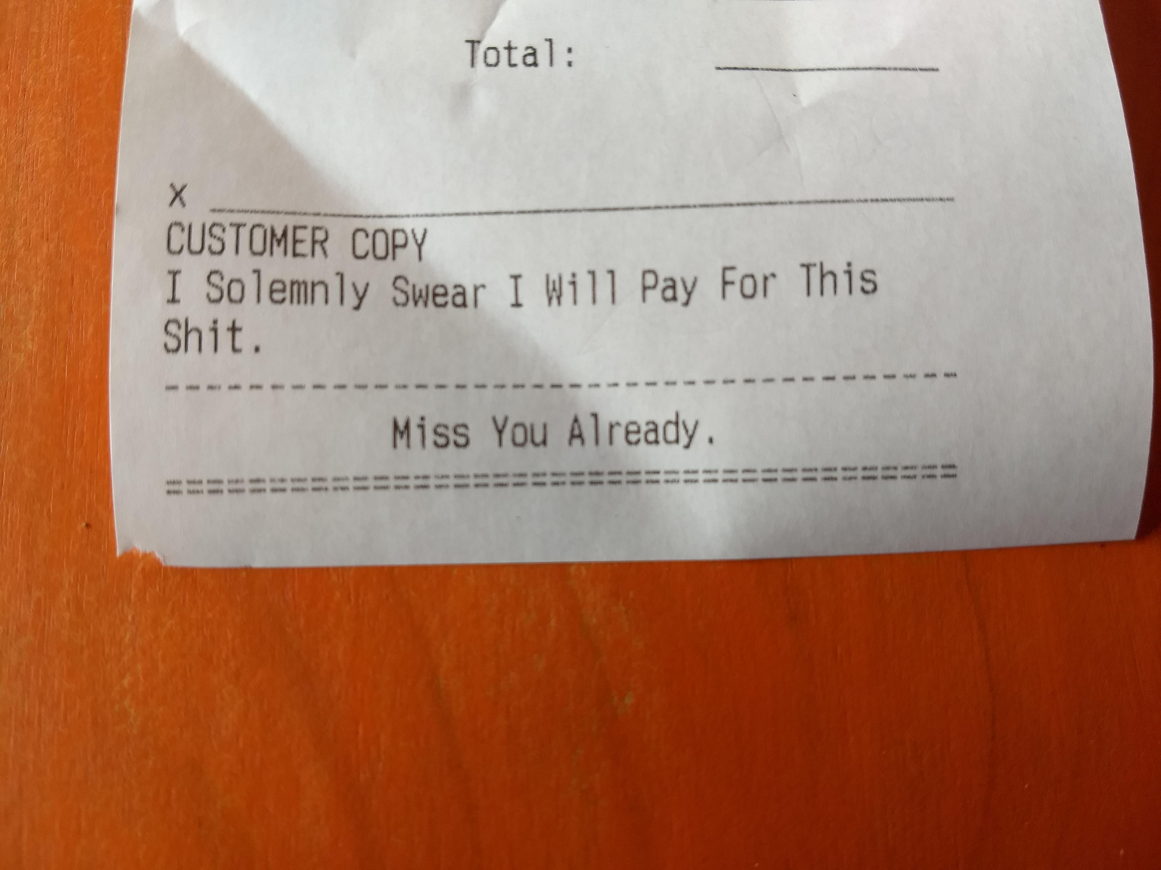 Got this on the bottom of a receipt today.