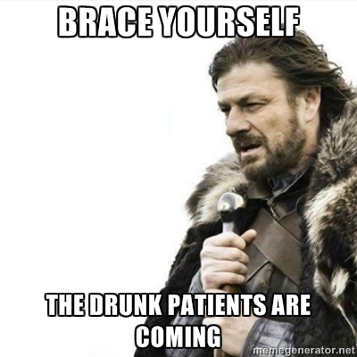 How it feels to work in the ER on new years.