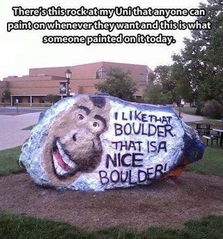 It's not a boulder, it's a rock!