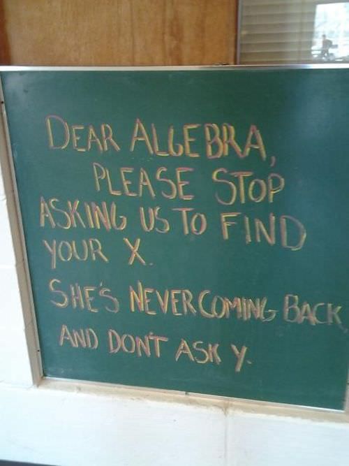 Dear Algebra..
