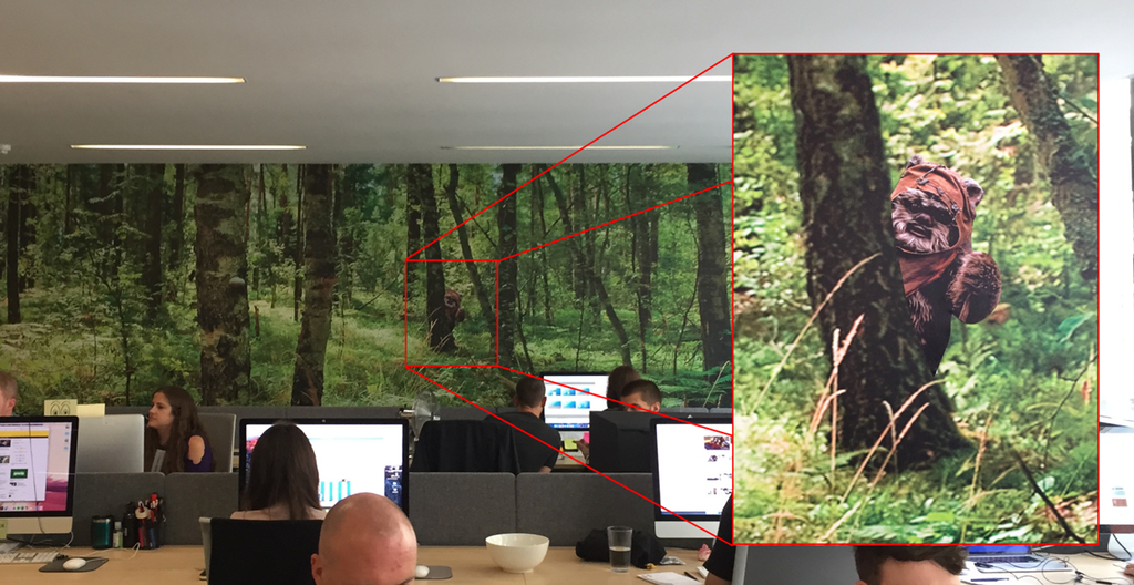 We have a wallpaper forest on one of the walls at work. I wonder how long till the boss notices my upgrade.