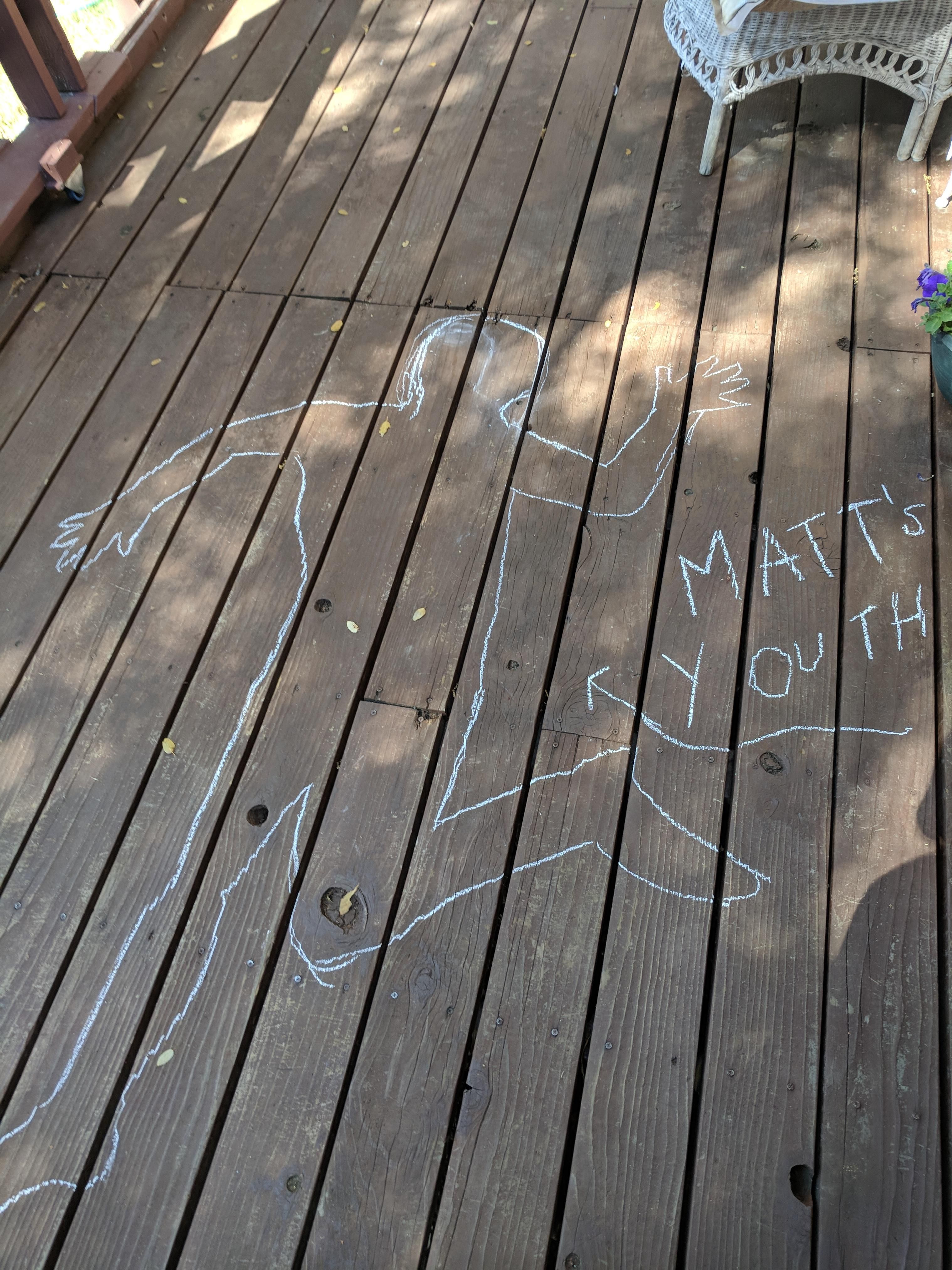 Turned 40 today. My kids greeted me with this tradegy on my front porch......