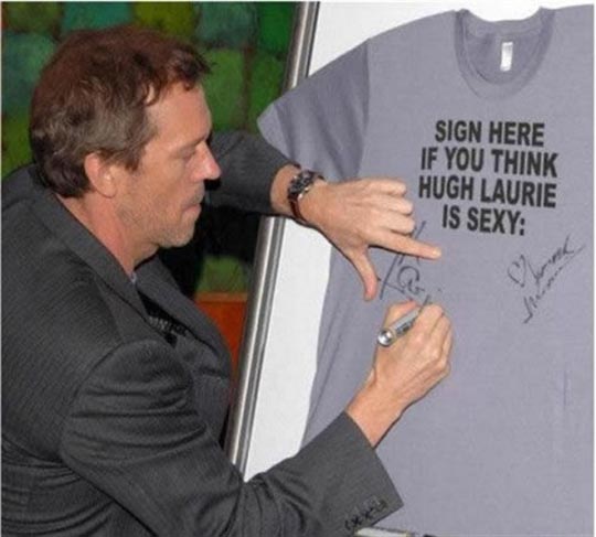 Hugh Laurie being Hugh Laurie