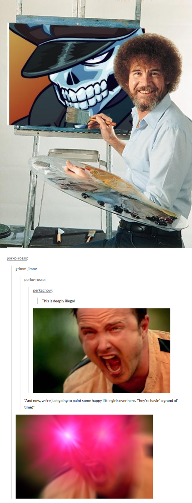 I don't recognize what he's painting