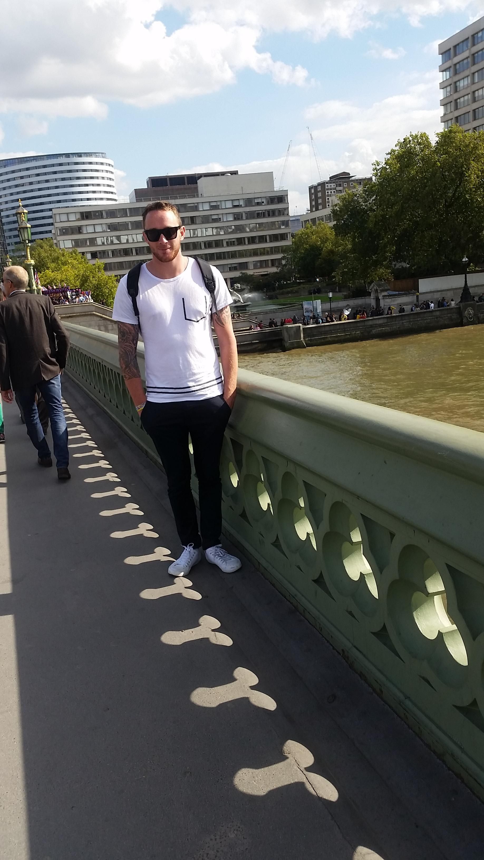 At the time my girlfriend didn't know why i wanted my photo taken on this side of the bridge.