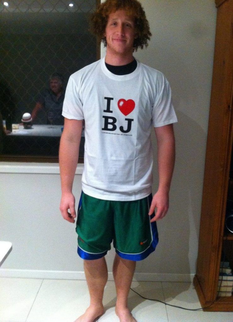 His name is Brodie Jonas. His grandma found this shirt for him thinking it was a great coincidence. Thanks, grandma.