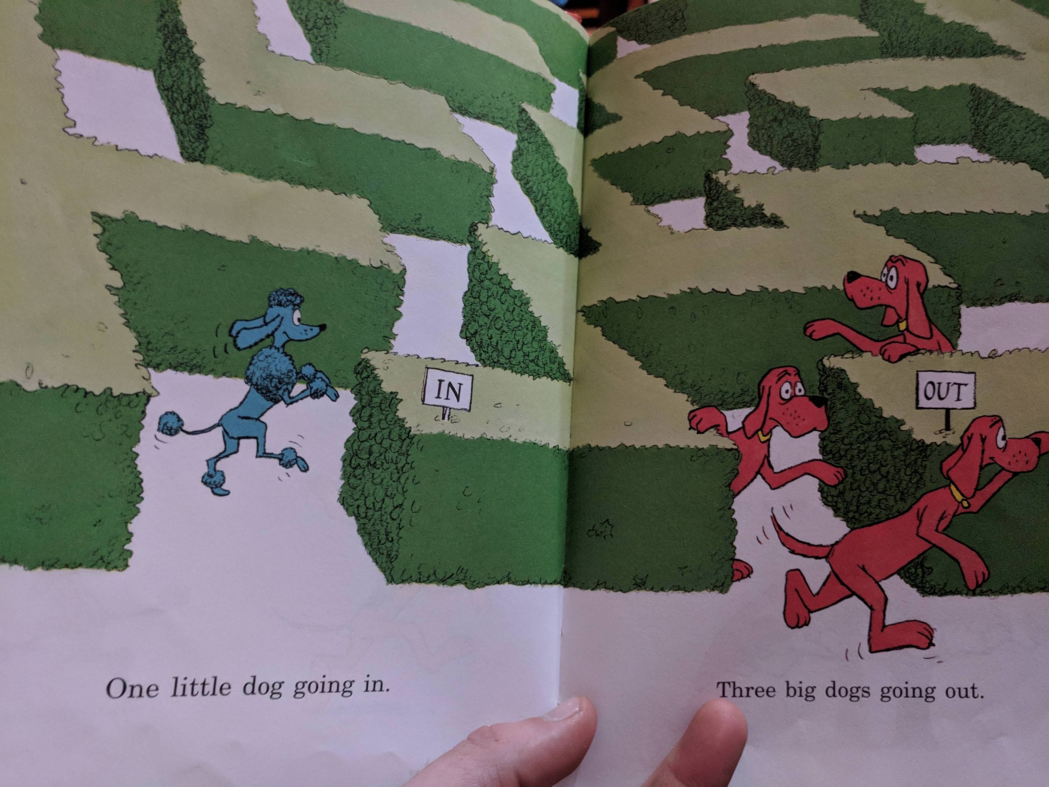I don't know what went on in the hedge maze, but the dogs leaving look like they've seen some shit.