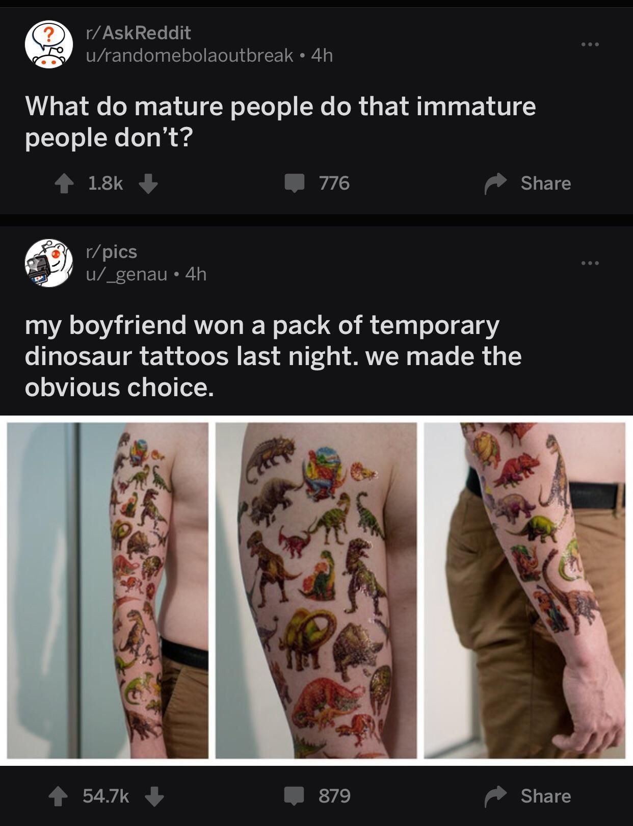 The way these posts lined up on my feed