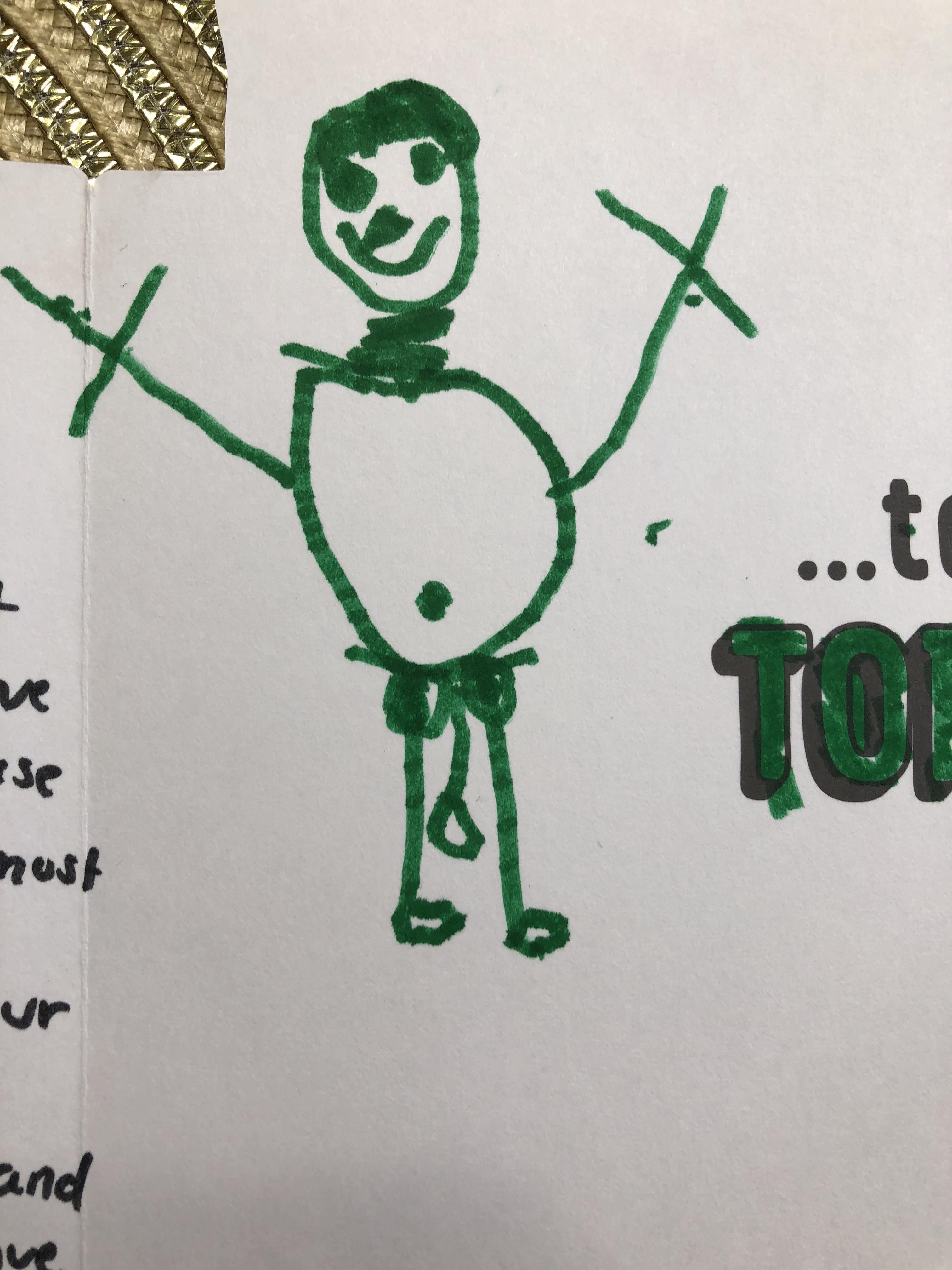 My 5-year-old's drawing of me on my Father's day card