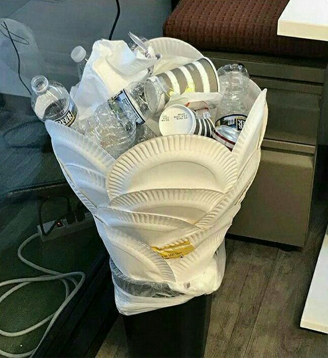 This is how engineer students deal with trash bins