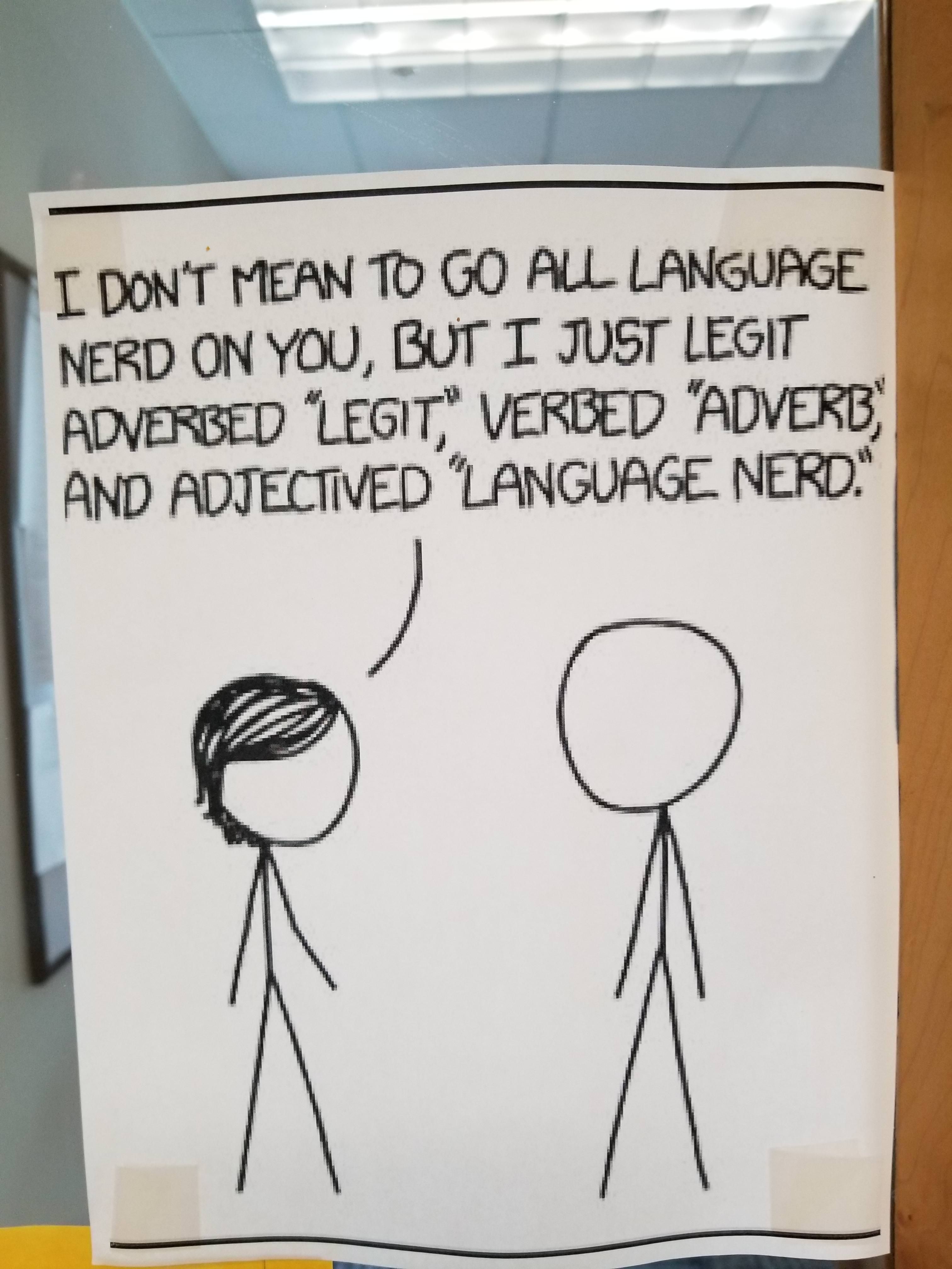 Seen on an English professor's door