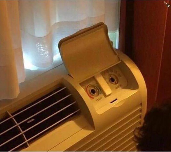 Hotel A/C has seen some shit.