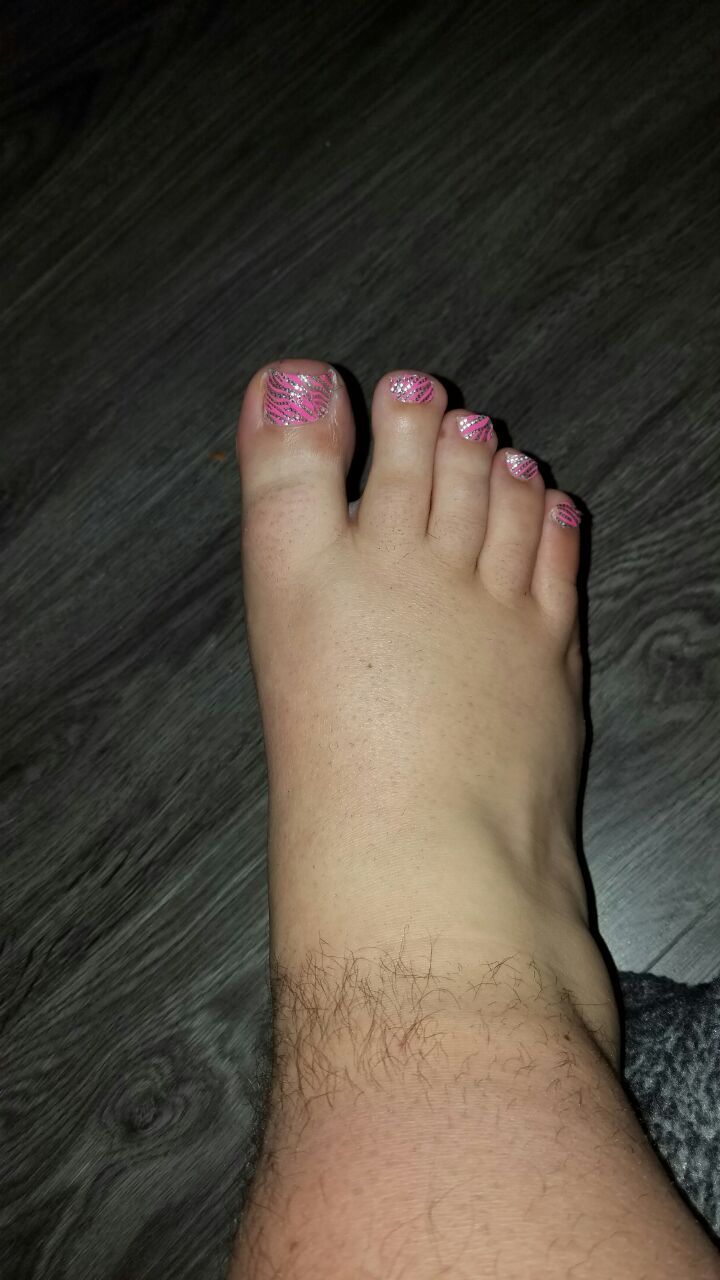 My husband bet me I couldn't shave his foot without him waking up. This is what he woke up to this morning.