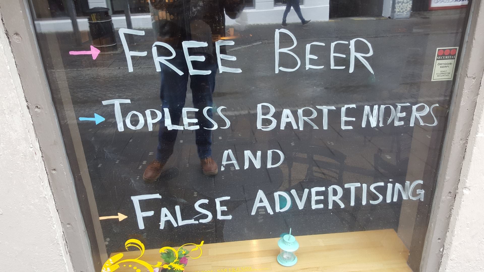 Saw this in the window of a bar in Iceland