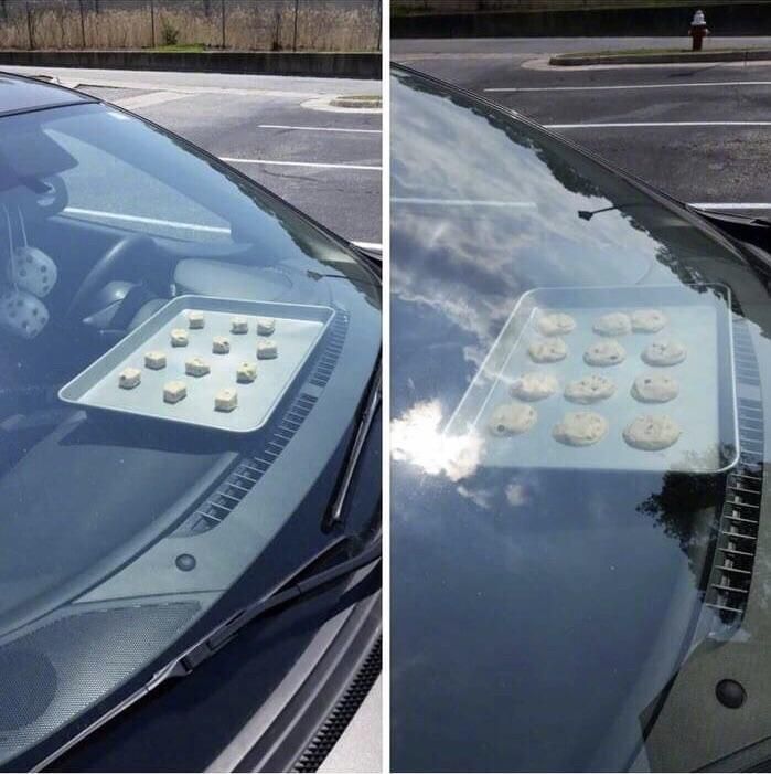 It’s so hot today, so I baked cookies in car