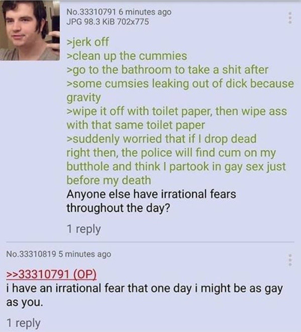 Anon has an irrational fear