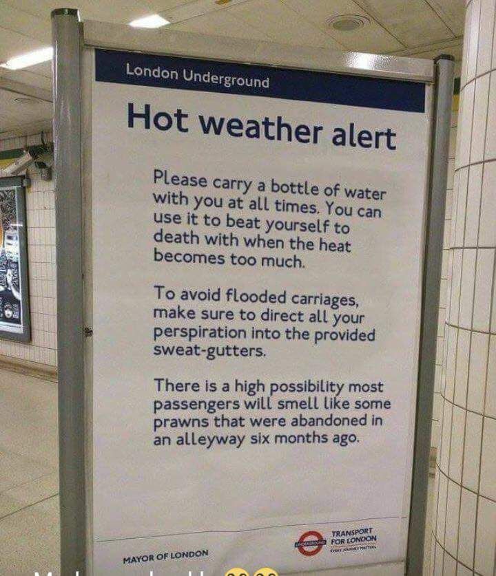 London Underground Weather Update