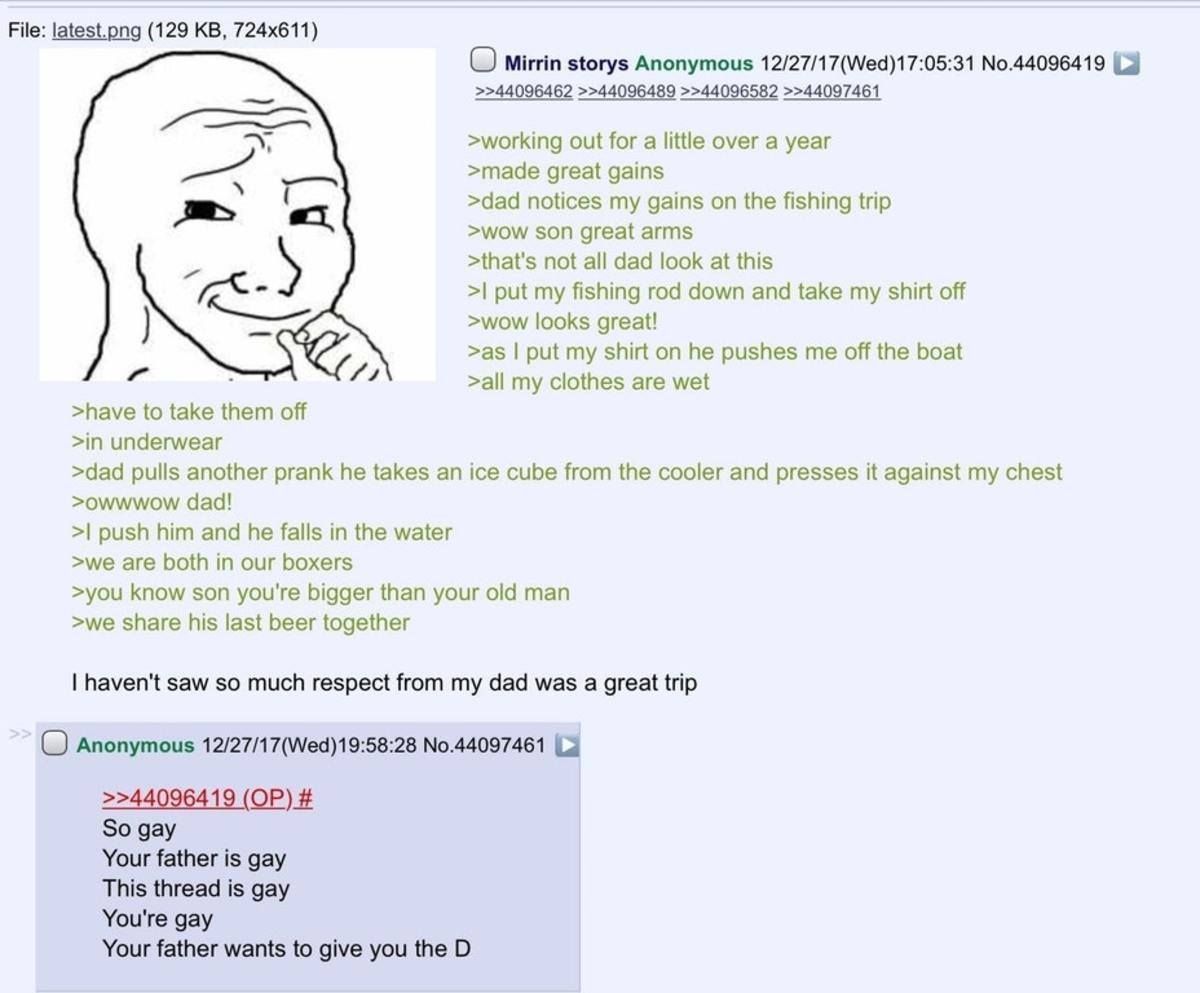 Anon bonds with his father