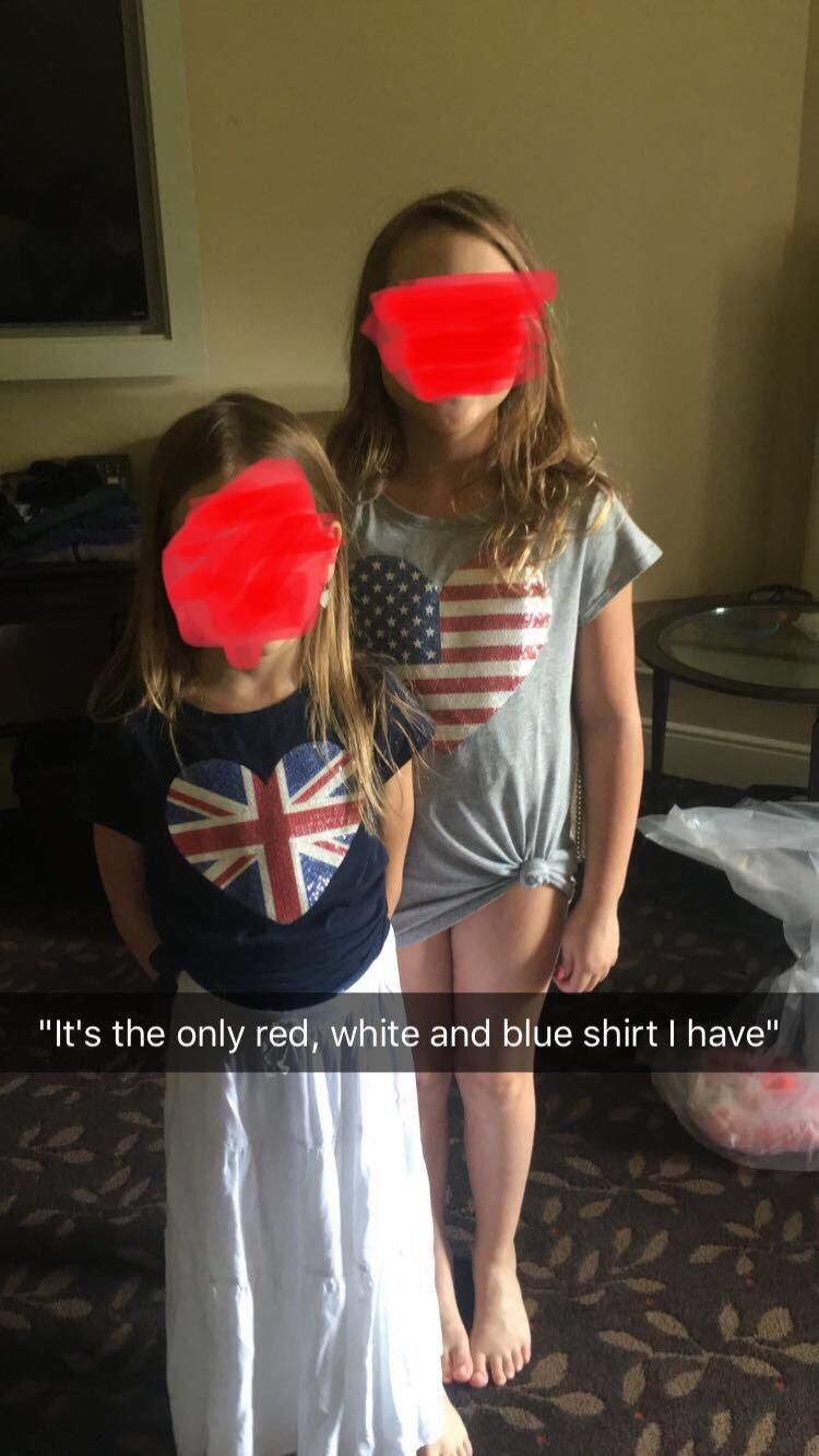 My little sister’s outfit for 4th of July dinner.