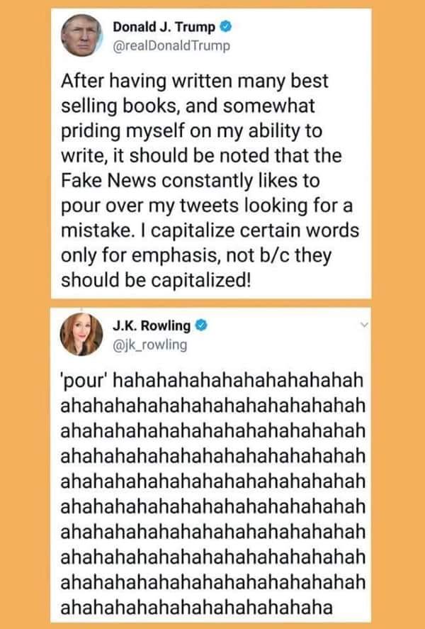 Rowling on the floor laughing