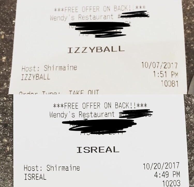 My name is Isabelle. Went to the same Wendy’s twice and had the same cashier.
