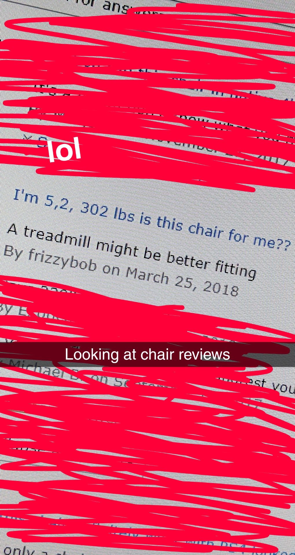 I was browsing Amazon for a new chair and I found this comment