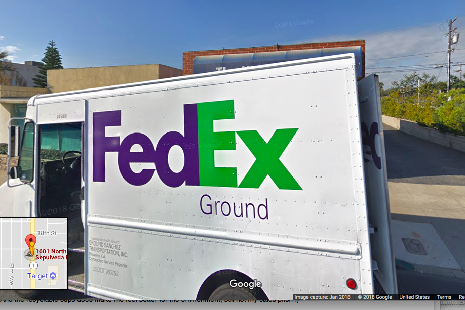 Well played, FedEx, well played. Google Streetview of the UPS Store at 1601 N. Sepulveda Blvd Manhattan Beach, CA 90266