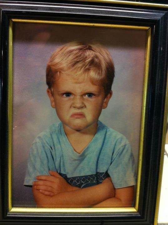 My friend’s boyfriend was not happy about his kindergarten picture. His parents still have it framed in their house 20 years later..