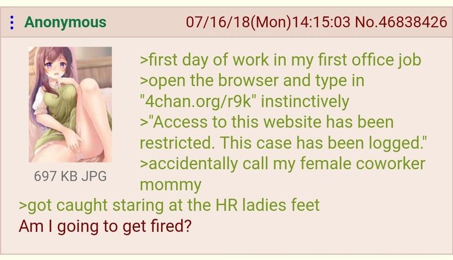 Anon's first day at his new job