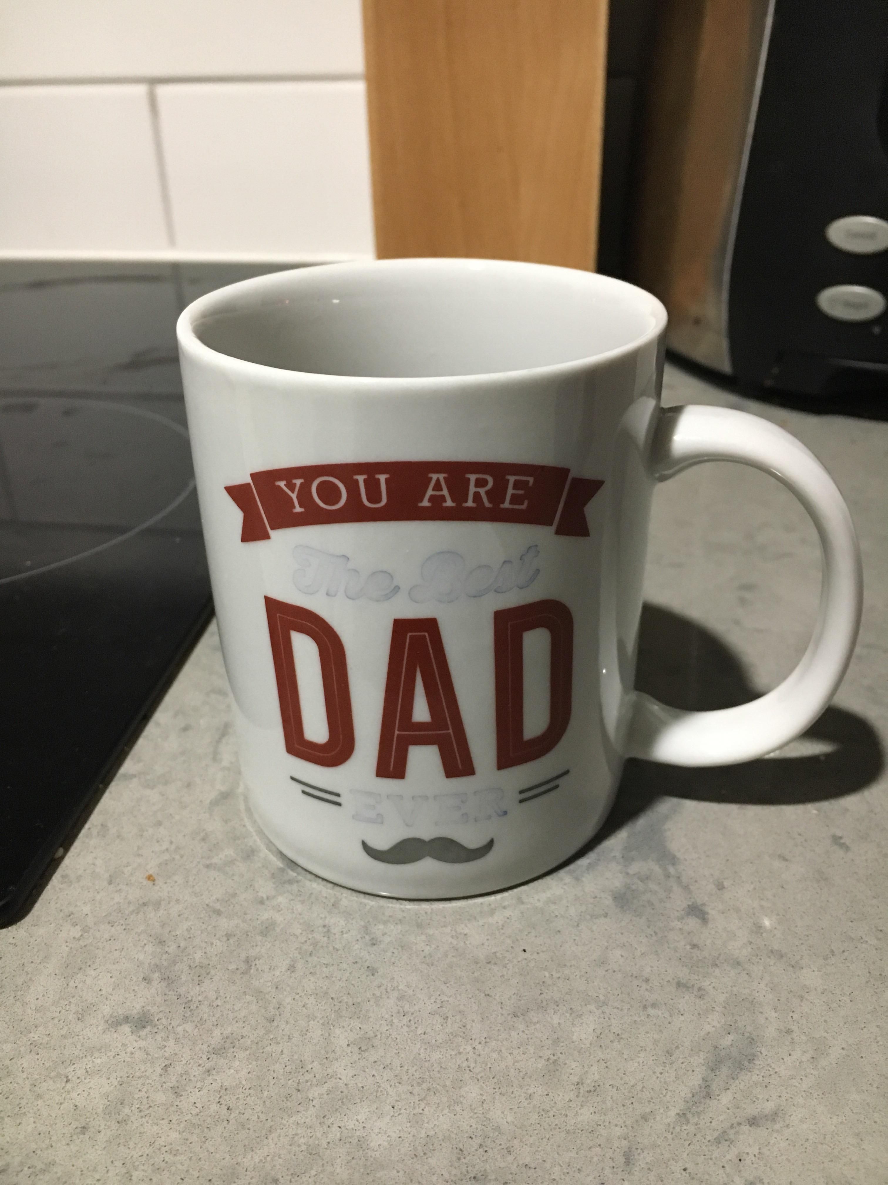 My mugs starting to fade, now I’m just Dad..