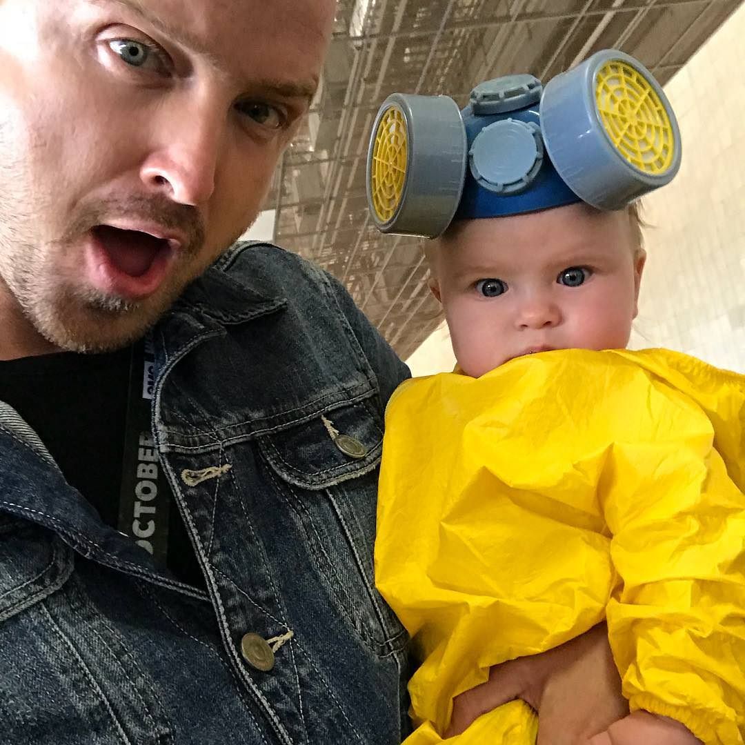 Aaron Paul teaching his daughter the family business