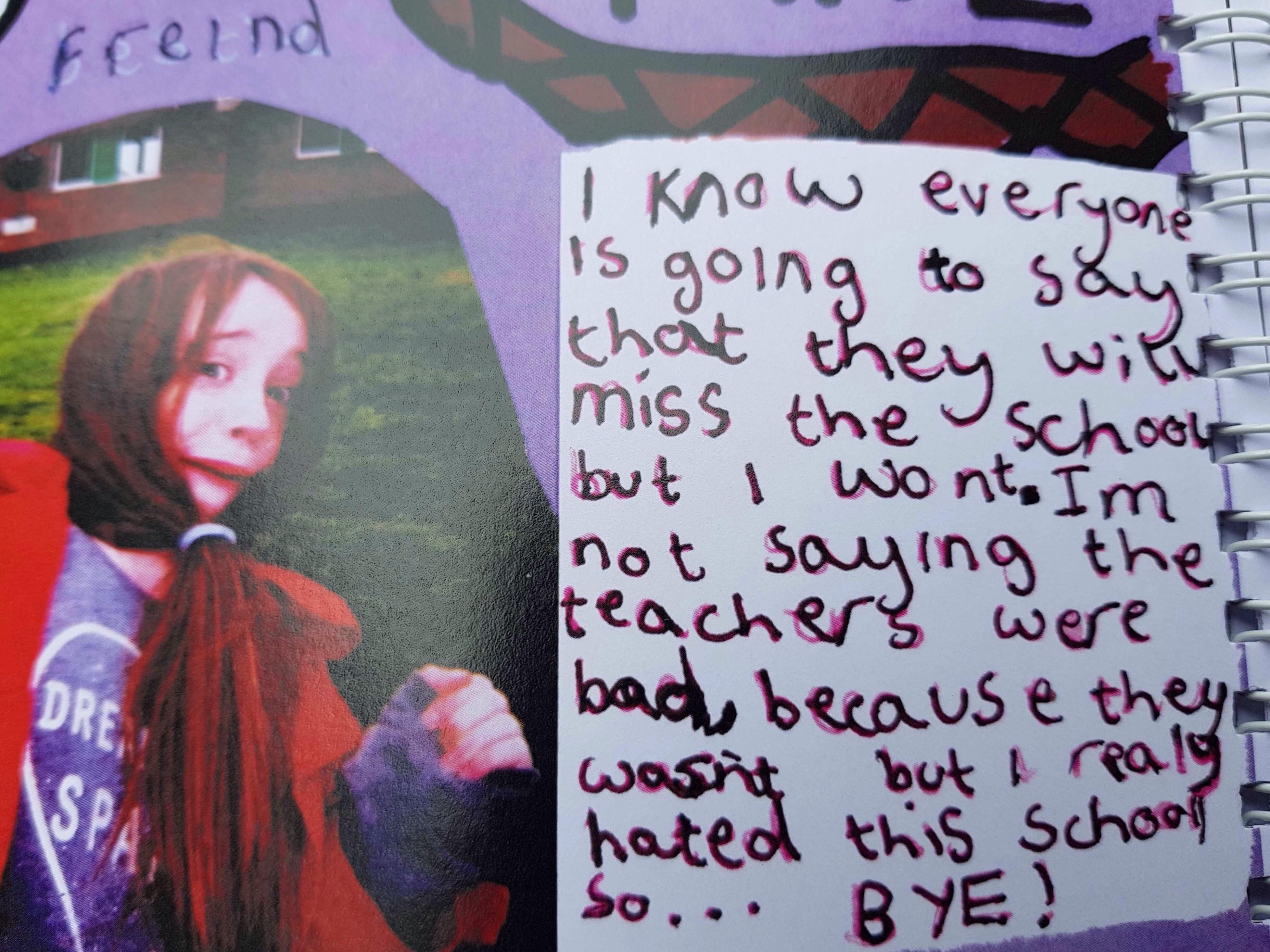 My little sister's farewell message in her school's yearbook