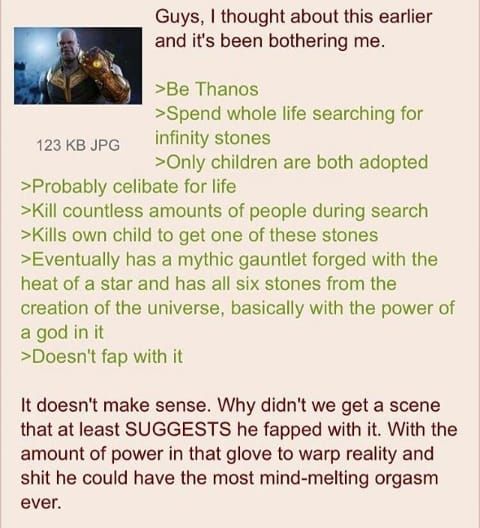 Anon watches Infinity War