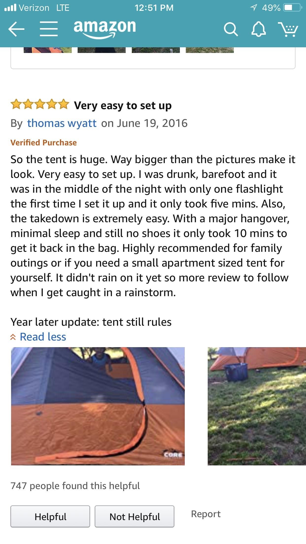 So I was shopping around for tents when I came across this review...