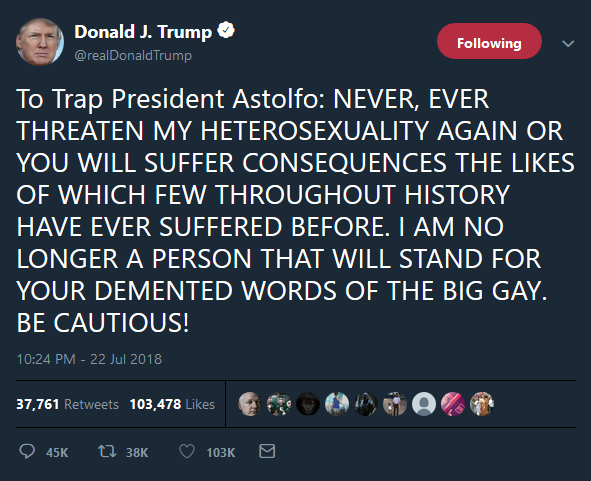 Trump is gay for not liking traps