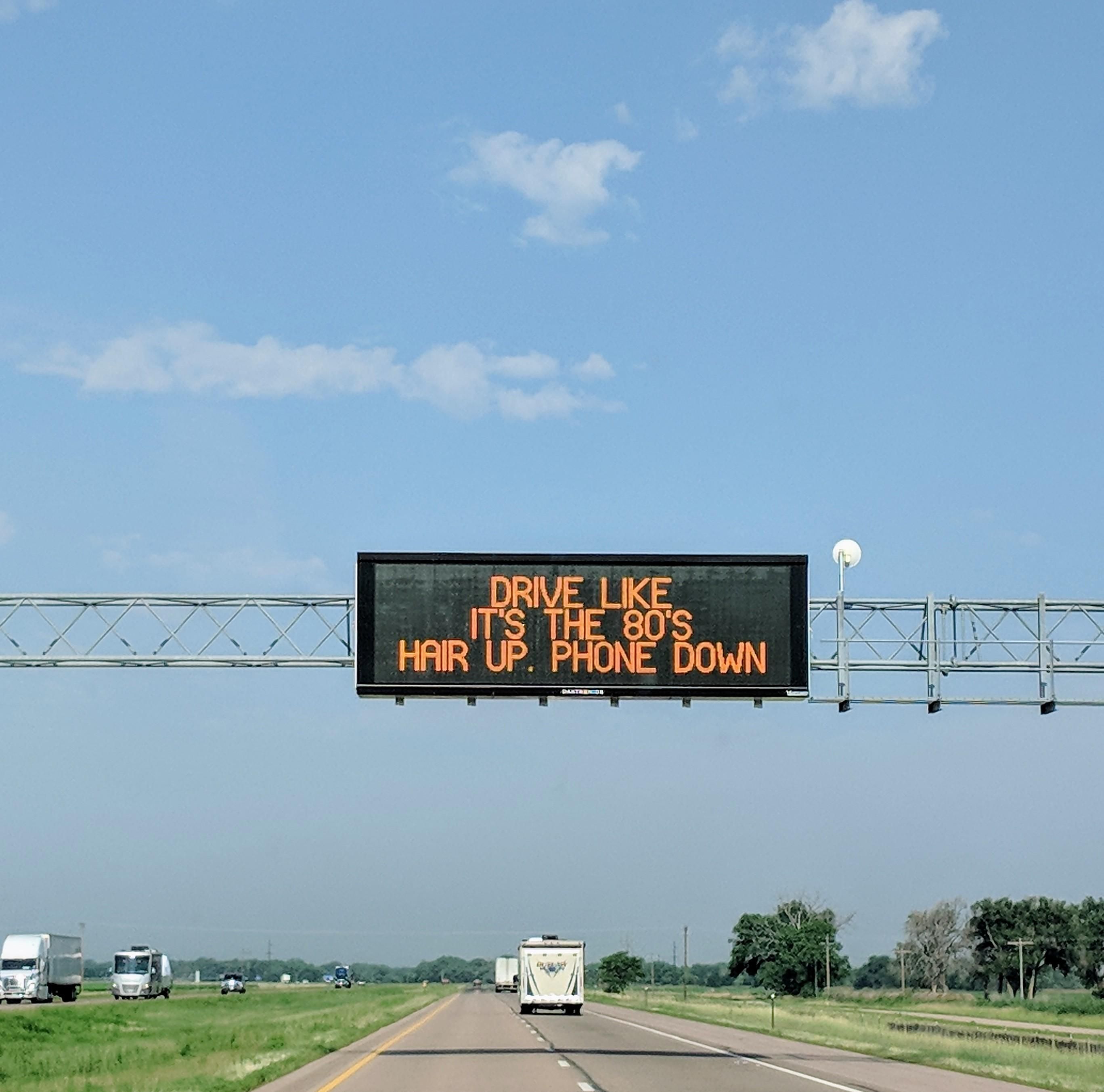 The most entertaining thing we saw while driving through Nebraska.