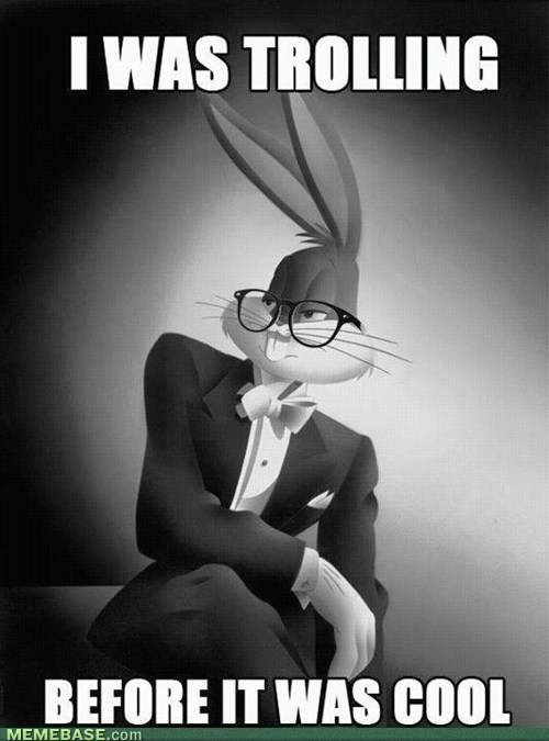 Hipster bugs bunny trolling before it was cool